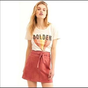 NWOT Free People Livin’ for Love Suede Leather Mini Skirt